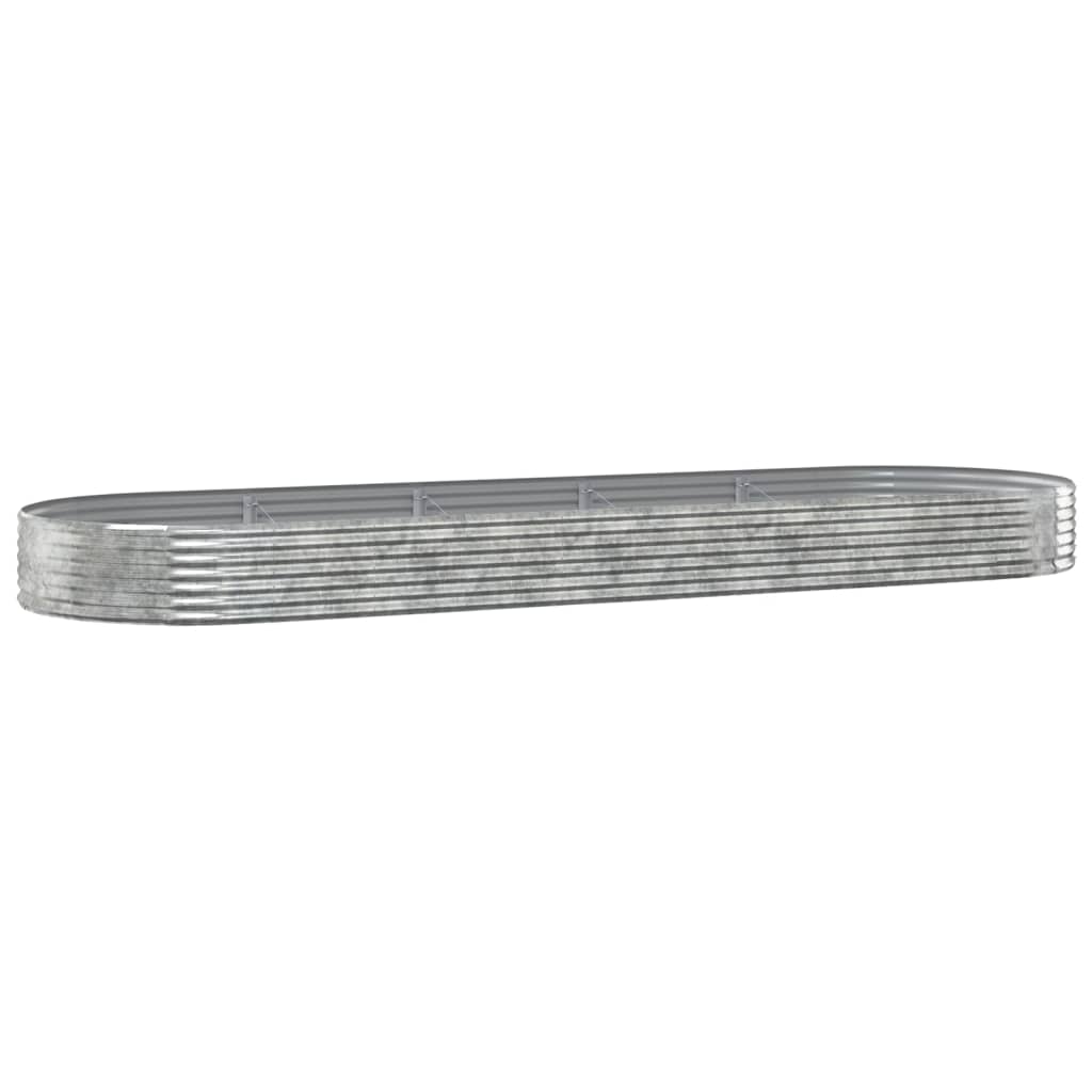 Garden Raised Bed Powder-coated Steel 450x140x36 cm Silver