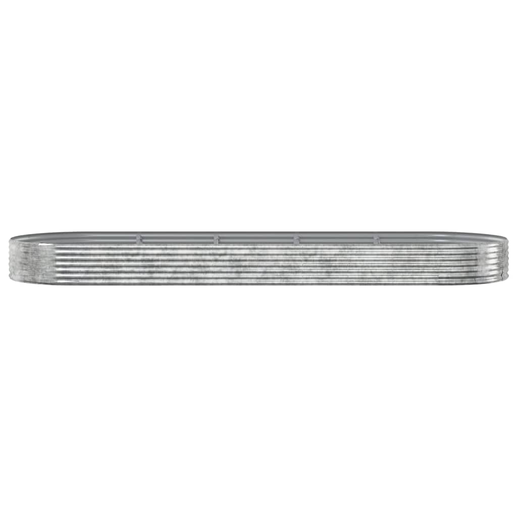 Garden Raised Bed Powder-coated Steel 450x140x36 cm Silver