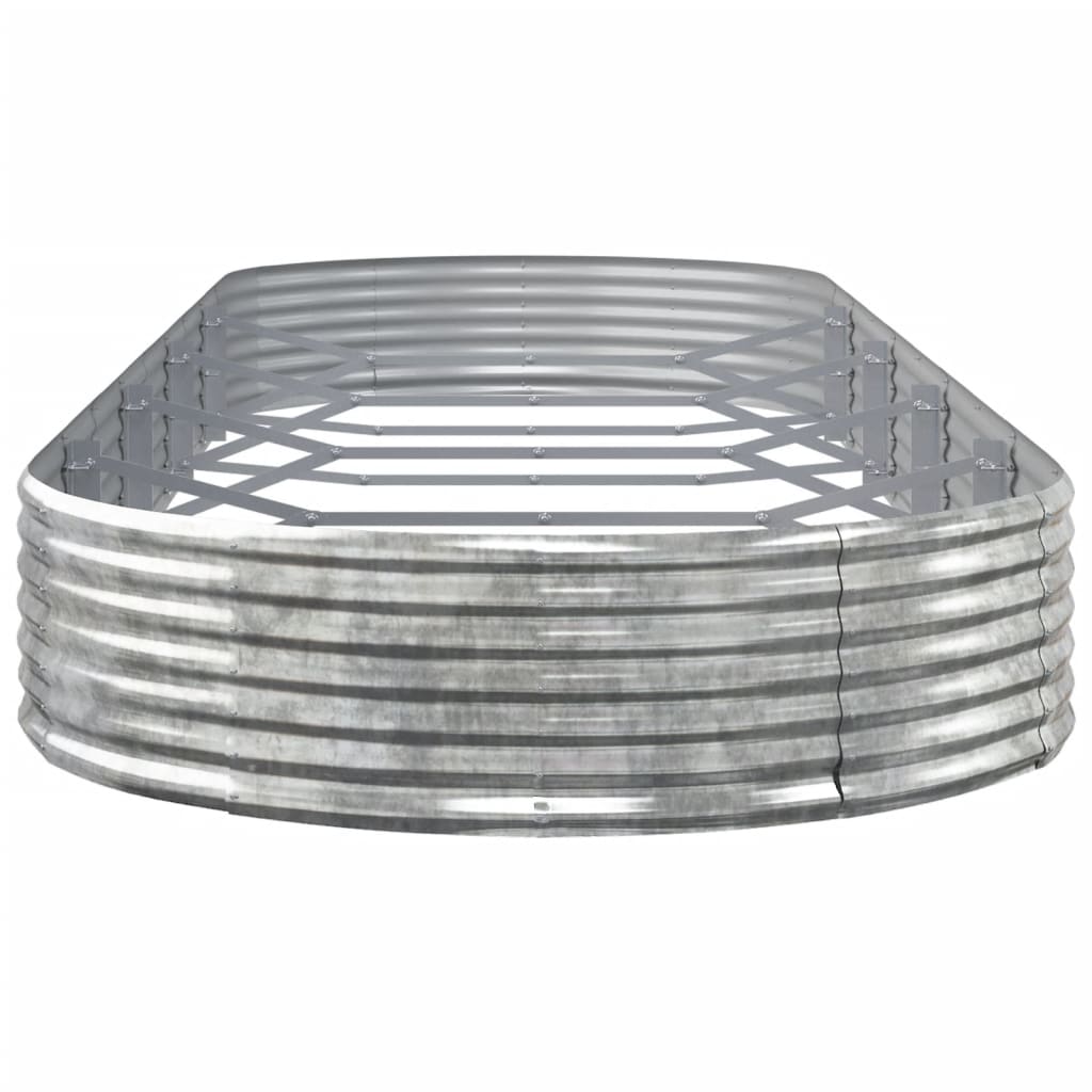 Garden Raised Bed Powder-coated Steel 450x140x36 cm Silver