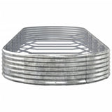 Garden Raised Bed Powder-coated Steel 450x140x36 cm Silver