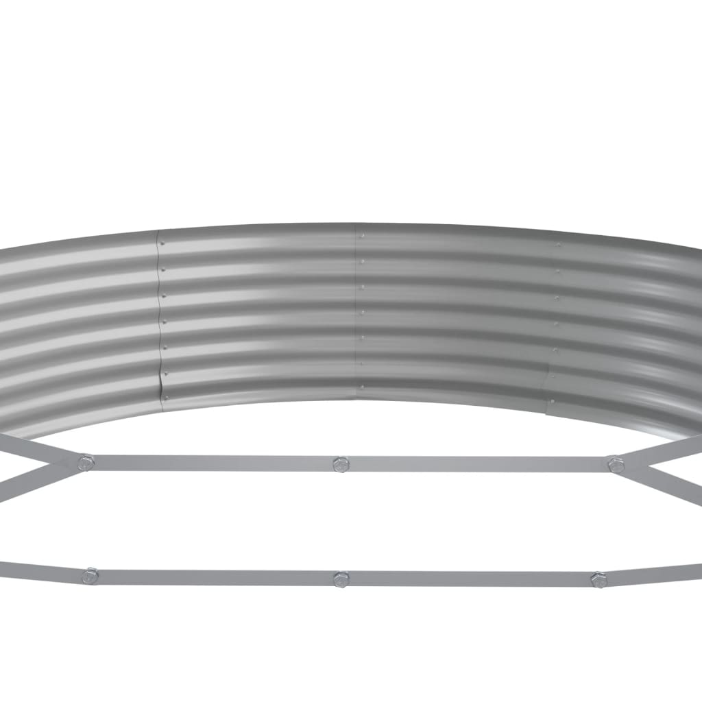 Garden Raised Bed Powder-coated Steel 450x140x36 cm Silver