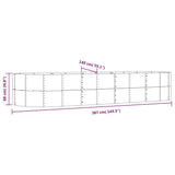 Garden Raised Bed Silver 367x140x68 cm Powder-coated Steel