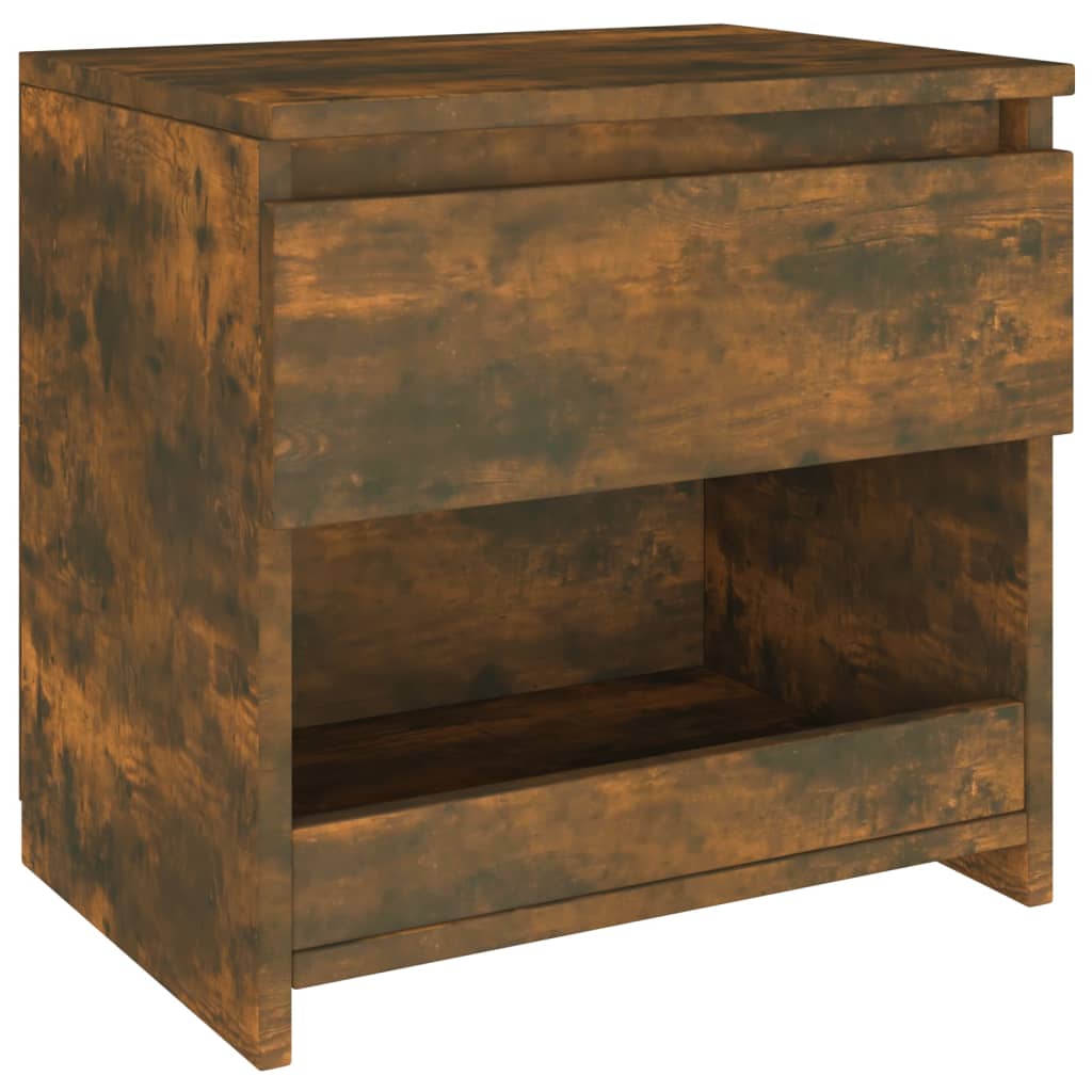 Bedside Cabinets 2 pcs Smoked Oak 40x30x39 cm Engineered Wood