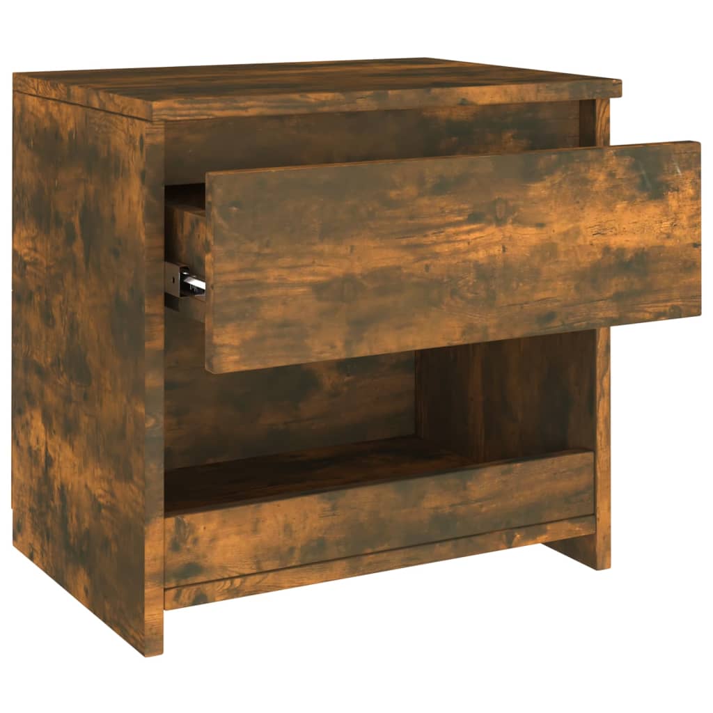 Bedside Cabinets 2 pcs Smoked Oak 40x30x39 cm Engineered Wood