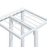 4-Floor Flower Stand with Wheels 44x23x80 cm White Iron