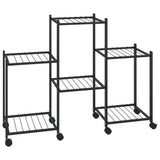 Flower Stand with Wheels 83x25x63.5 cm Black Iron