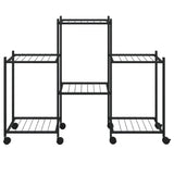 Flower Stand with Wheels 83x25x63.5 cm Black Iron