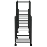 Flower Stand with Wheels 83x25x63.5 cm Black Iron