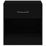 Bedside Cabinets 2 pcs with Drawer Black