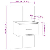 Wall-mounted Bedside Cabinet Smoked Oak