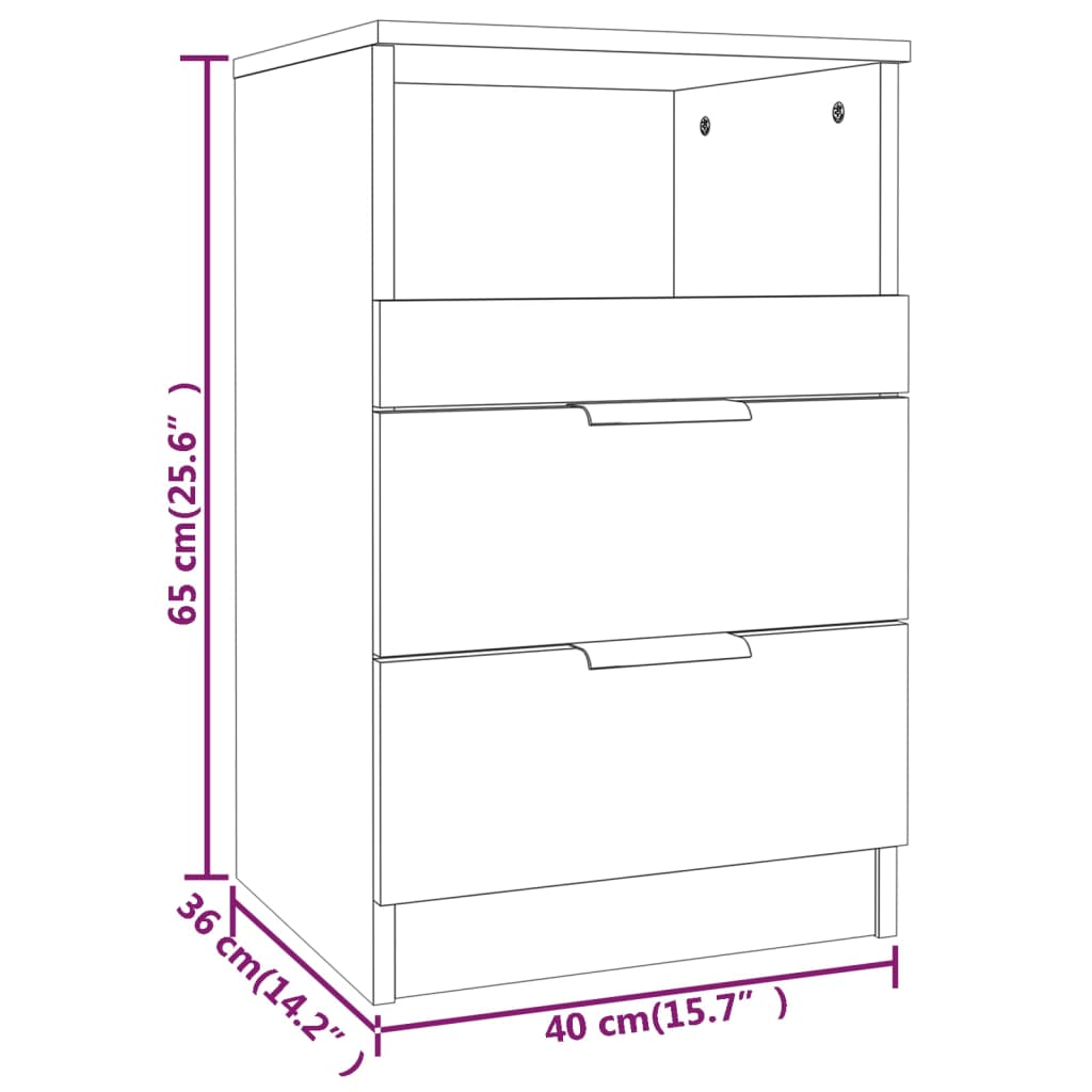Bedside Cabinet Grey Sonoma Engineered Wood