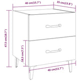 Bedside Cabinets 2 pcs Brown Oak 40x35x47.5 cm