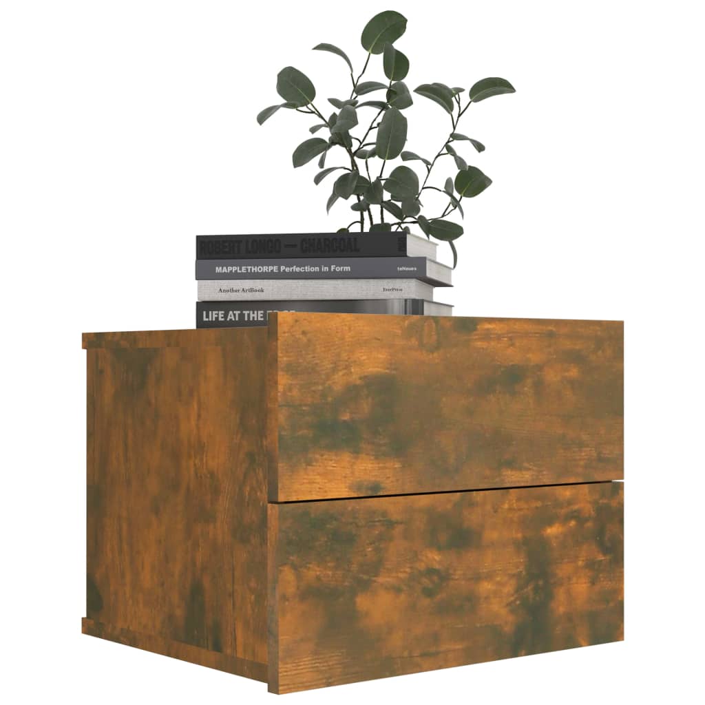 Bedside Cabinets Smoked Oak 40x30x30 cm Engineered Wood