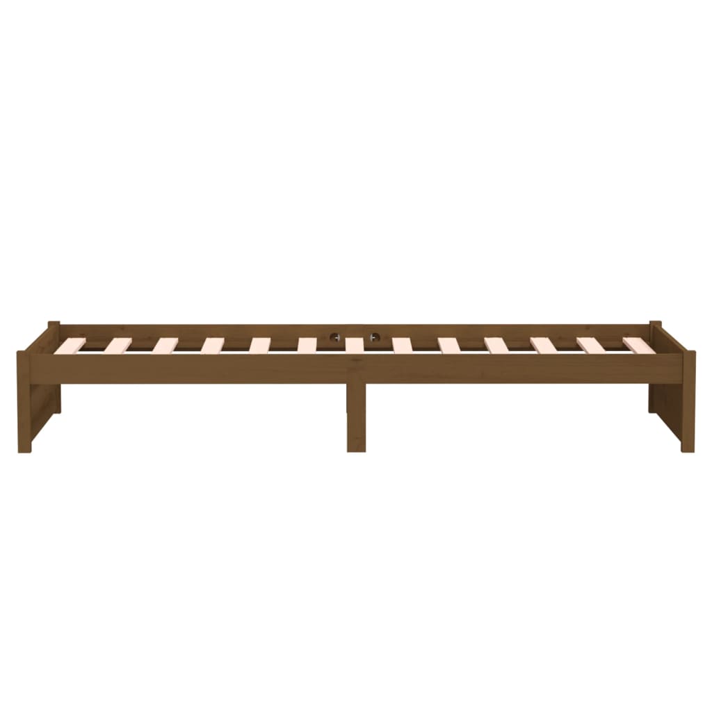 Bed Frame without Mattress Honey Brown Solid Wood 75x190 cm Small Single