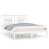 3104074 vidaXL Bed Frame without Mattress White Solid Wood 160x200 cm (810028+818681)