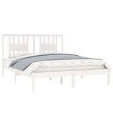 3104074 vidaXL Bed Frame without Mattress White Solid Wood 160x200 cm (810028+818681)