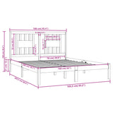 3104074 vidaXL Bed Frame without Mattress White Solid Wood 160x200 cm (810028+818681)