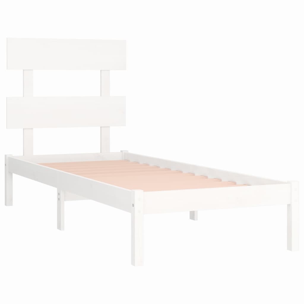 Bed Frame without Mattress White 100x200 cm Solid Wood