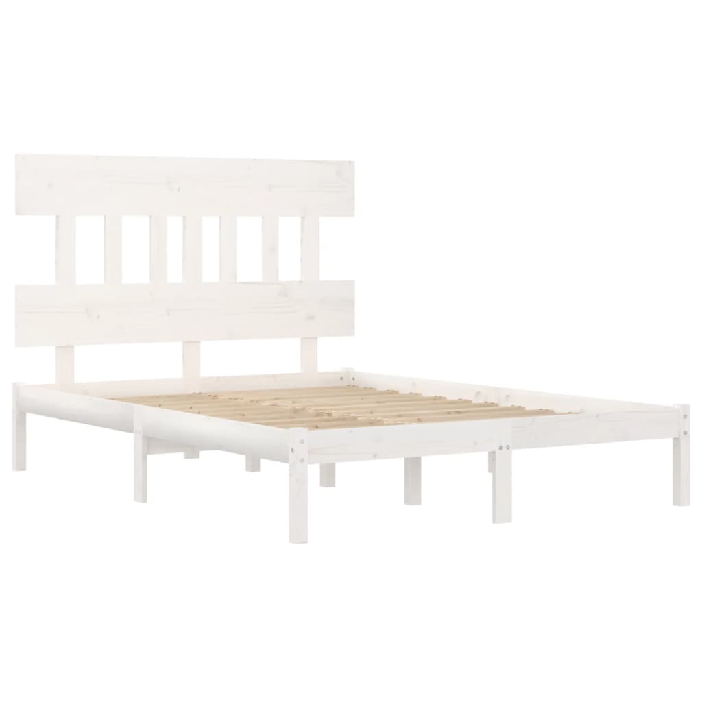 Bed Frame without Mattress White 160x200 cm Solid Wood