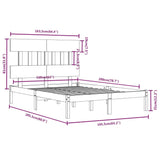 Bed Frame without Mattress White 160x200 cm Solid Wood
