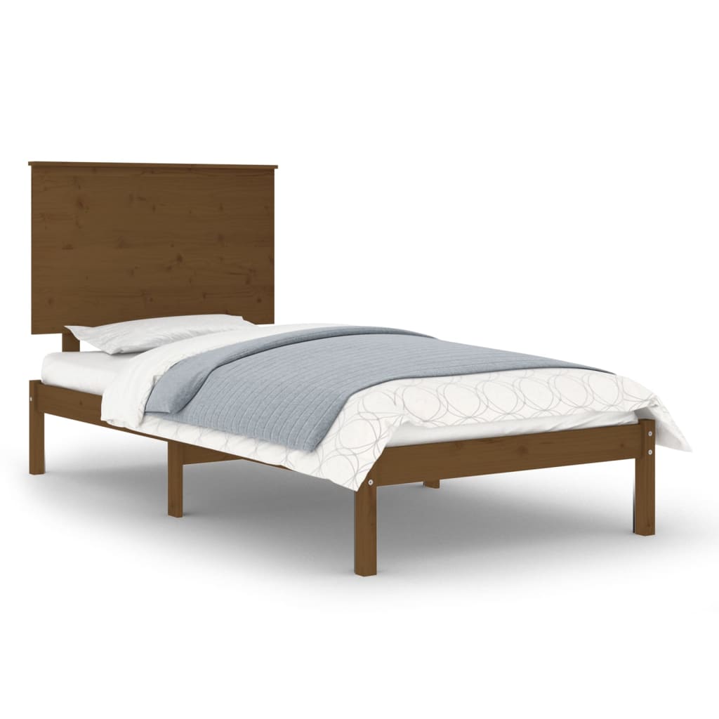 Bed Frame without Mattress Honey Brown 100x200 cm Solid Wood Pine