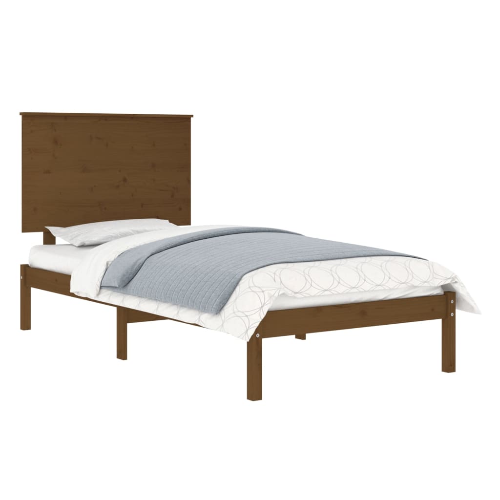 Bed Frame without Mattress Honey Brown 100x200 cm Solid Wood Pine