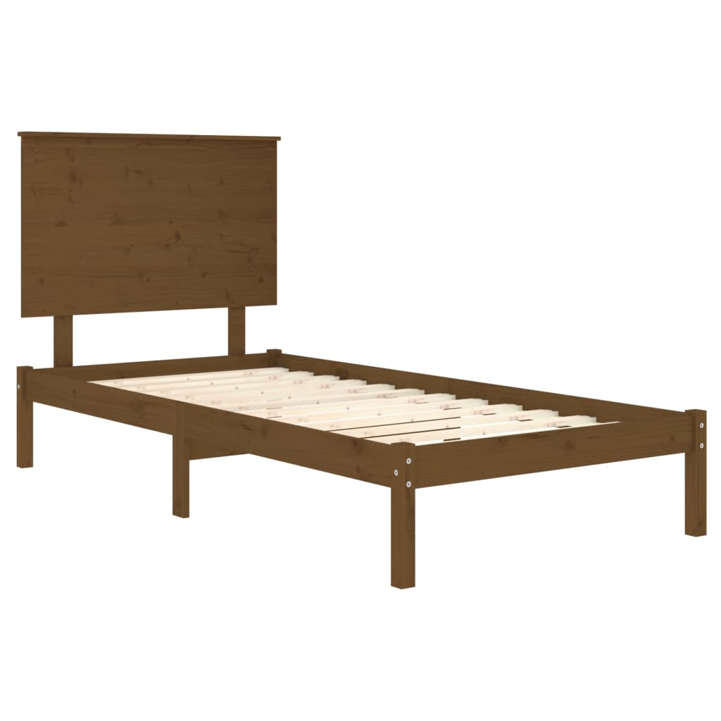 Bed Frame without Mattress Honey Brown 100x200 cm Solid Wood Pine