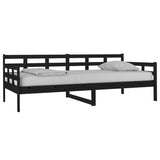 Day Bed without Mattress Black Solid Wood Pine 90x200 cm