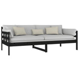Day Bed without Mattress Black Solid Wood Pine 90x200 cm