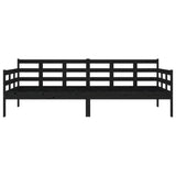 Day Bed without Mattress Black Solid Wood Pine 90x200 cm