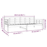 Day Bed without Mattress Black Solid Wood Pine 90x200 cm