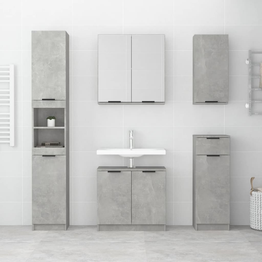 Bathroom Cabinet Concrete Grey 64.5x33.5x59 cm Engineered Wood