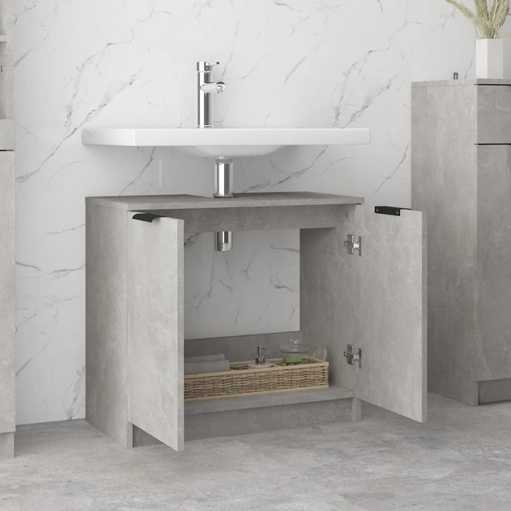 Bathroom Cabinet Concrete Grey 64.5x33.5x59 cm Engineered Wood