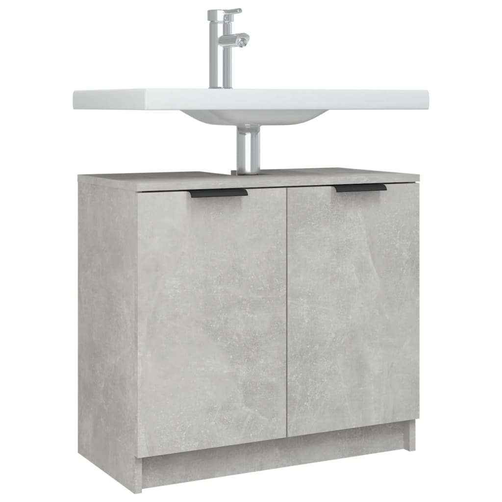 Bathroom Cabinet Concrete Grey 64.5x33.5x59 cm Engineered Wood