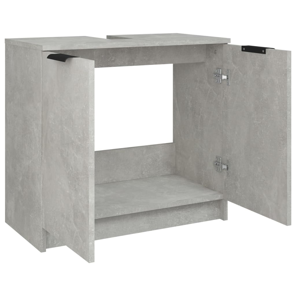 Bathroom Cabinet Concrete Grey 64.5x33.5x59 cm Engineered Wood