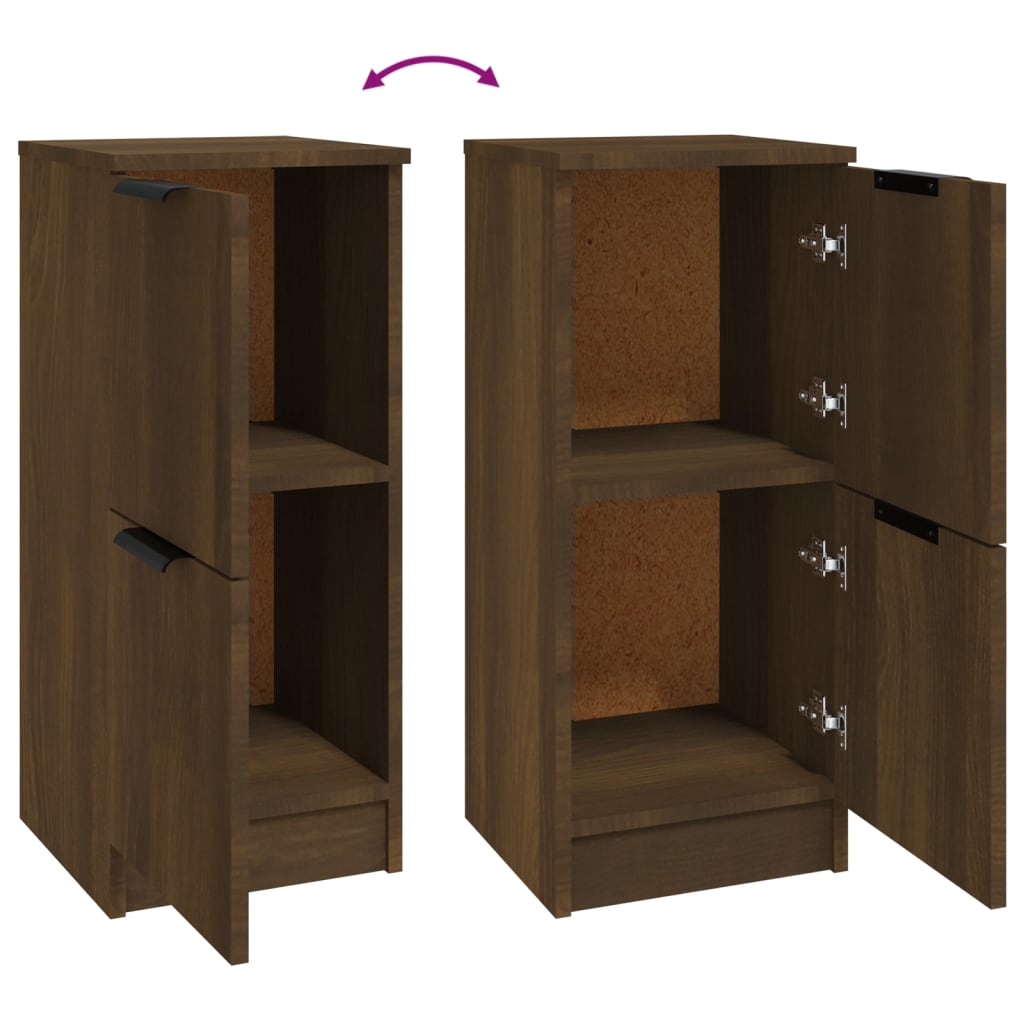 Sideboards 2 pcs Brown Oak 30x30x70 cm Engineered Wood