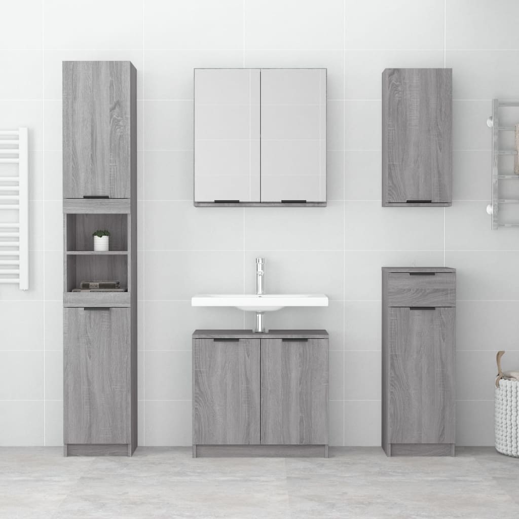 Bathroom Cabinet Grey Sonoma 64.5x33.5x59 cm Engineered Wood