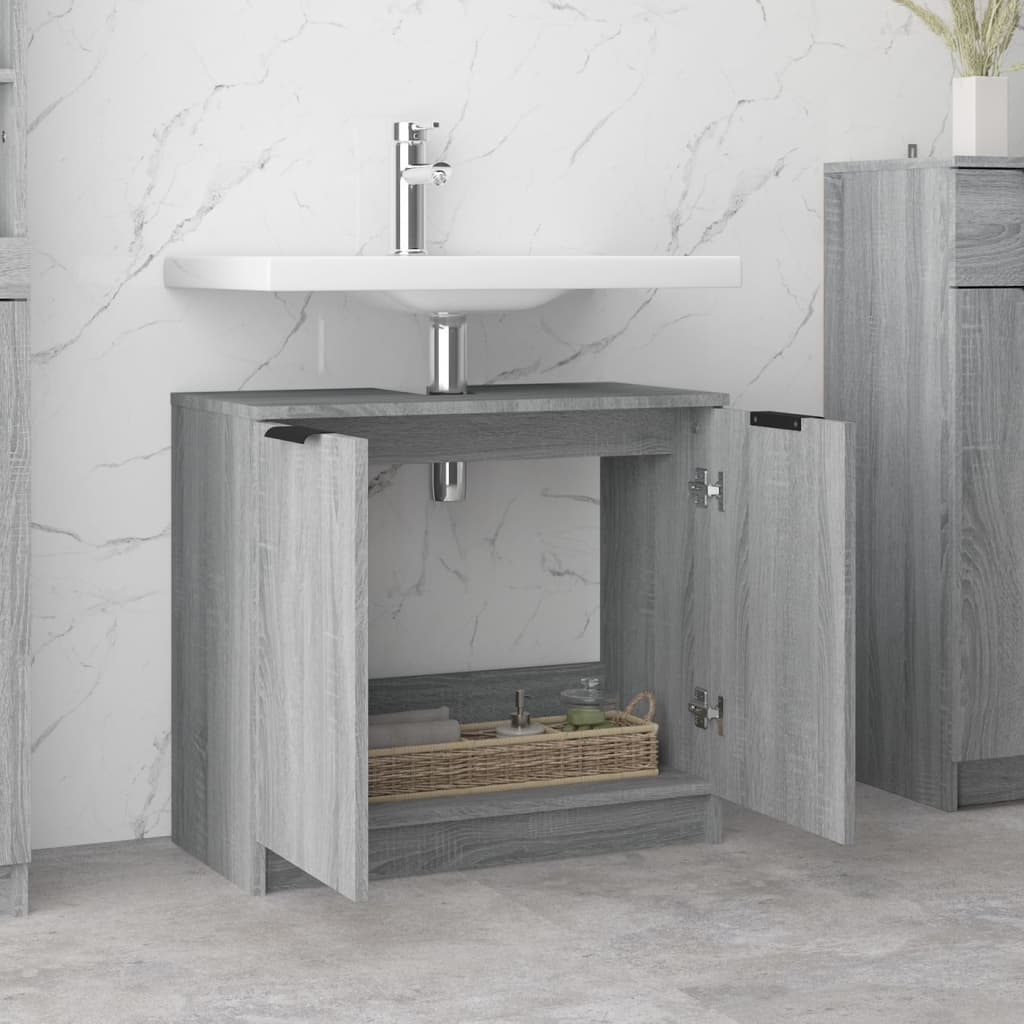 Bathroom Cabinet Grey Sonoma 64.5x33.5x59 cm Engineered Wood