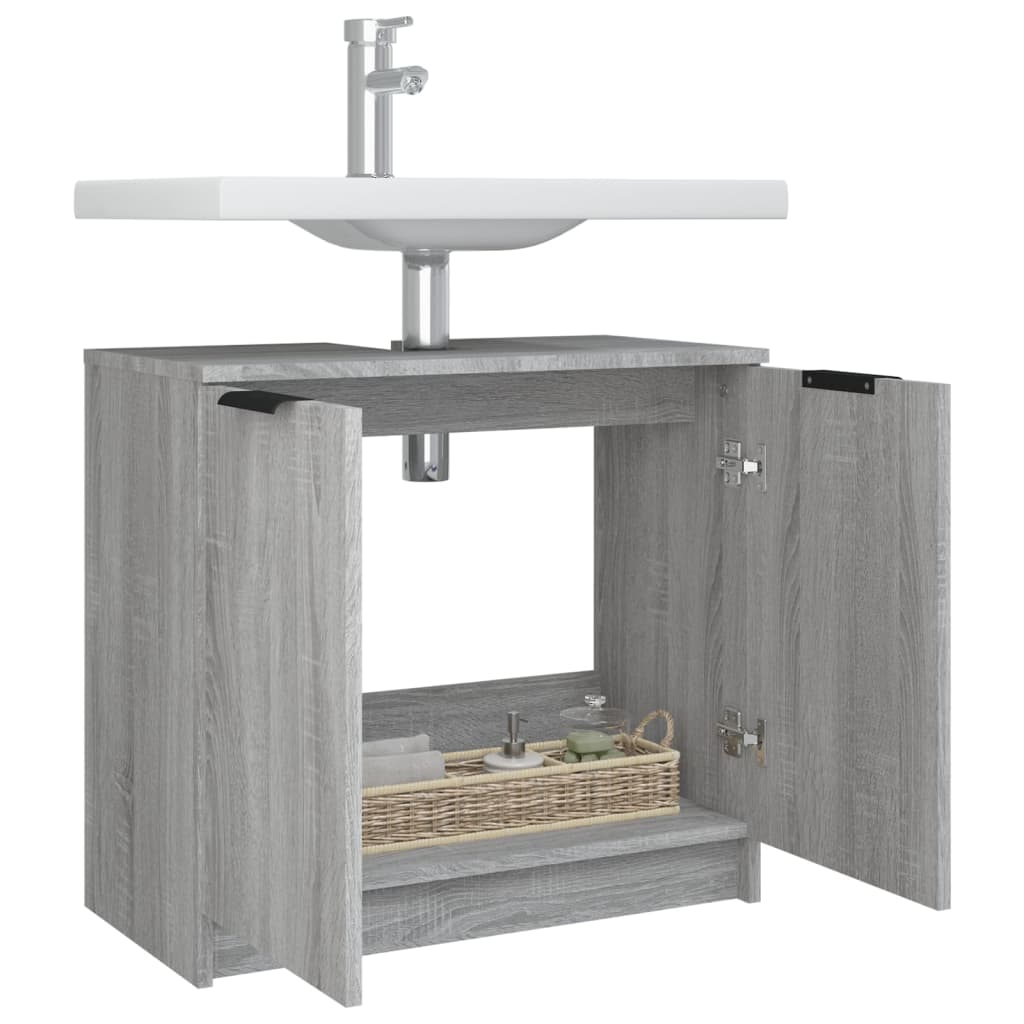 Bathroom Cabinet Grey Sonoma 64.5x33.5x59 cm Engineered Wood