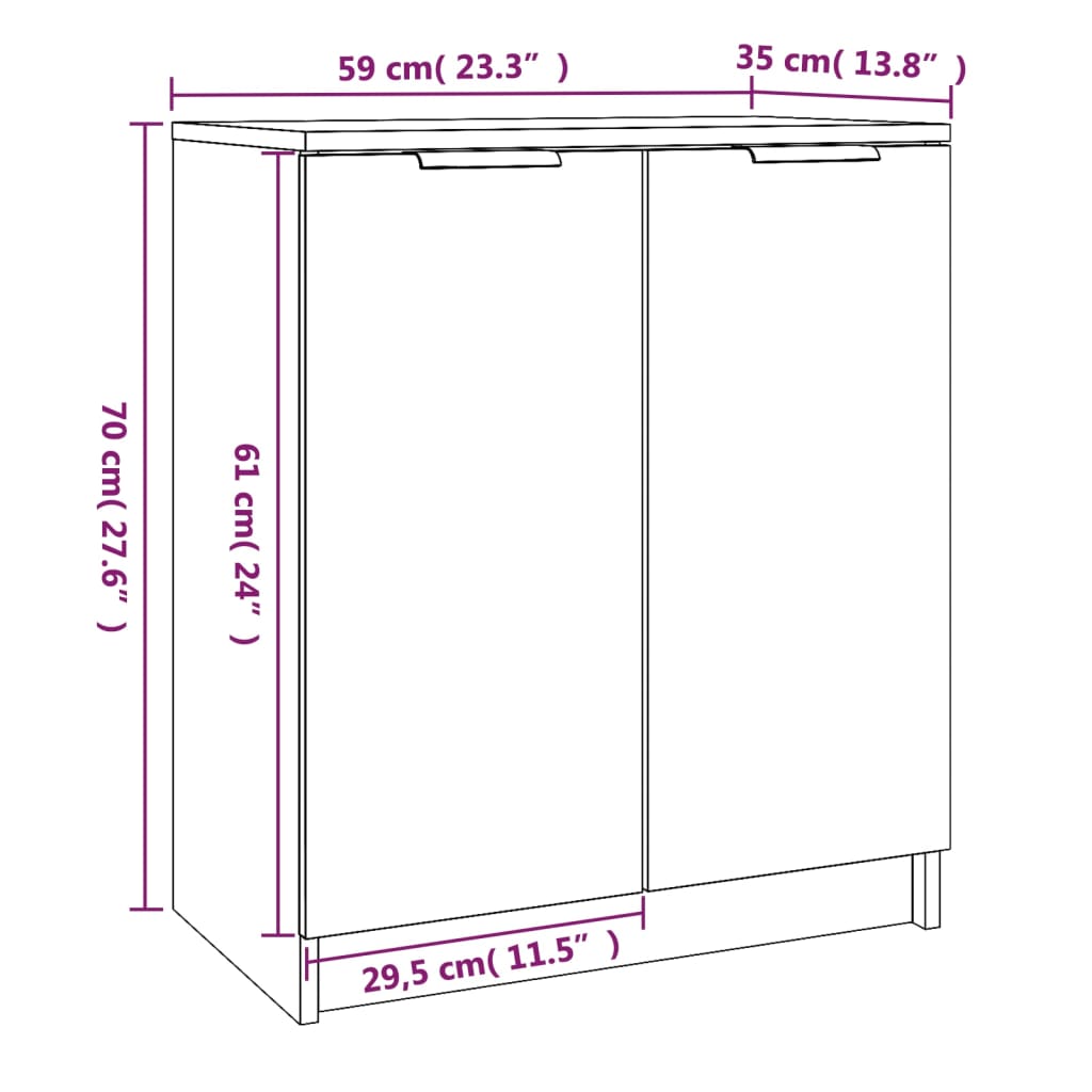 Shoe Cabinet Brown Oak 59x35x70 cm Engineered Wood