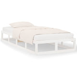 Bed Frame without Mattress White 90x200 cm Solid Wood