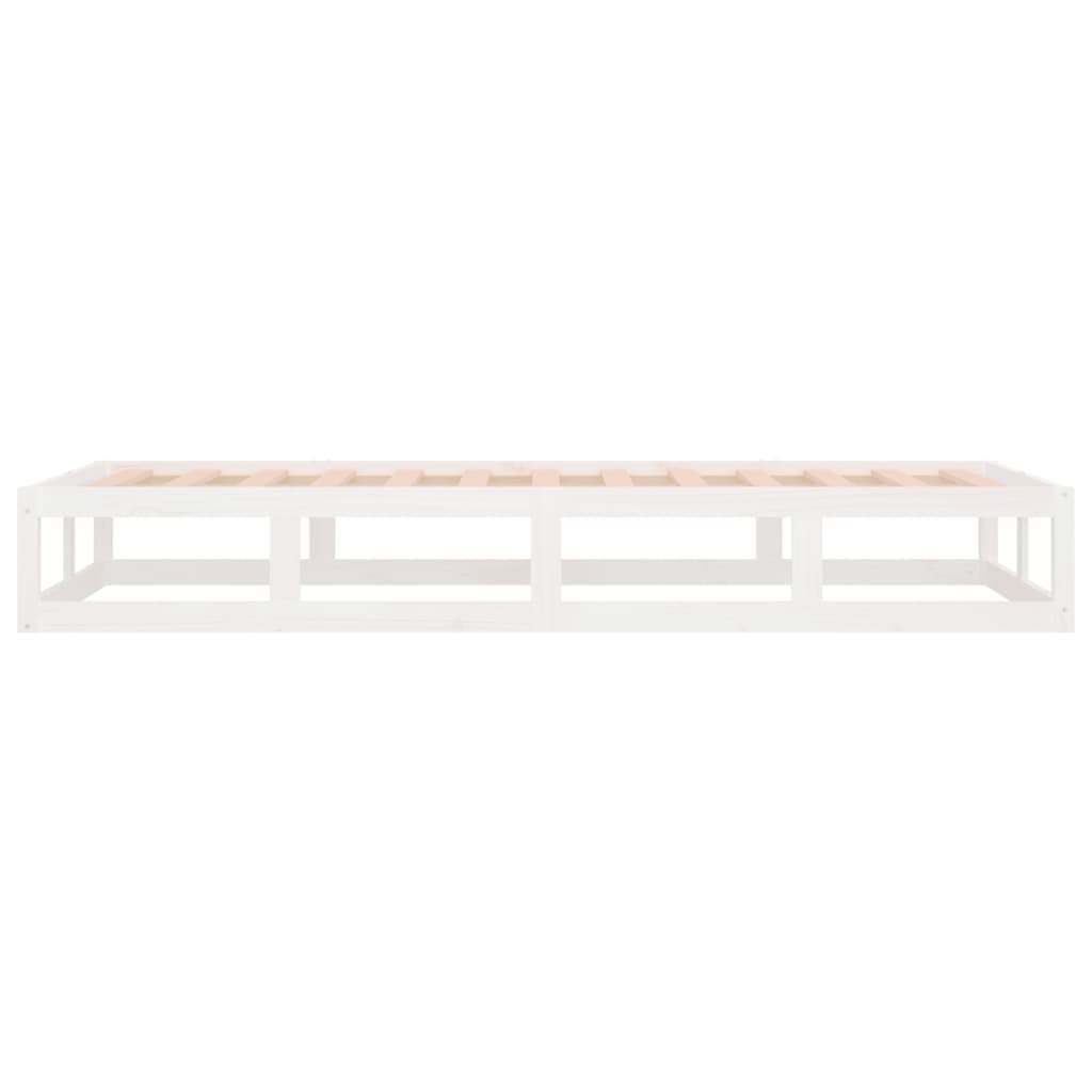 Bed Frame without Mattress White 90x200 cm Solid Wood