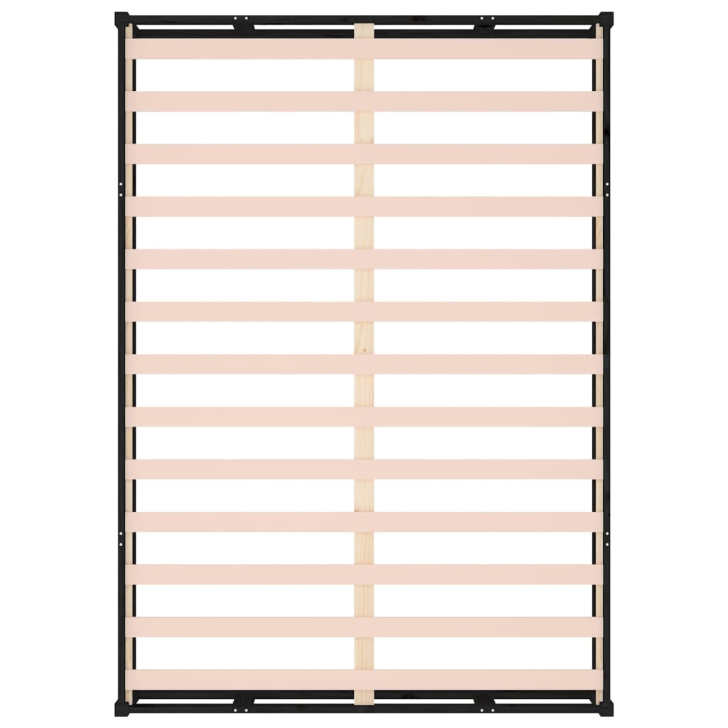 Bed Frame without Mattress Black 140x190 cm Solid Wood