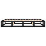 Bed Frame without Mattress Black 140x190 cm Solid Wood