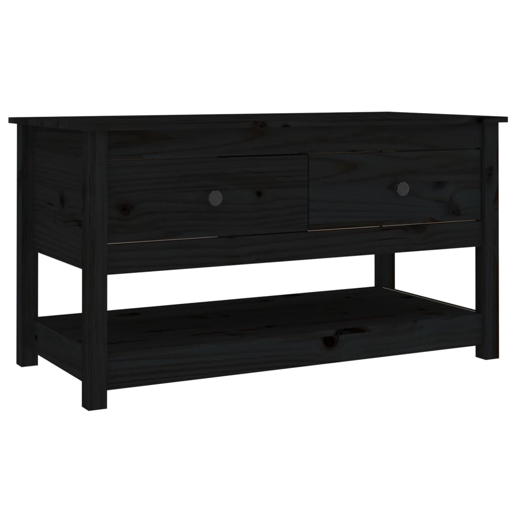 Coffee Table Black 102x49x55 cm Solid Wood Pine