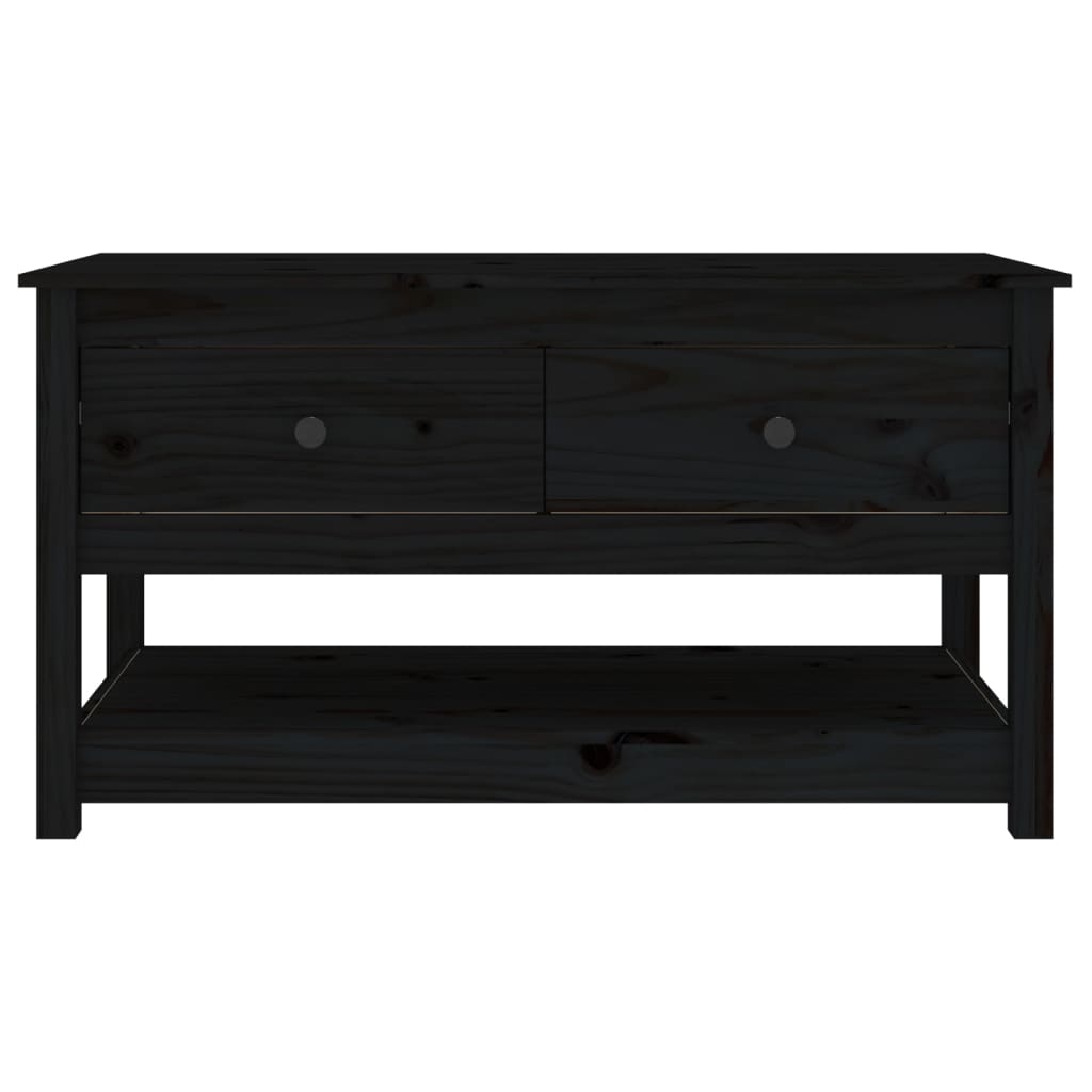 Coffee Table Black 102x49x55 cm Solid Wood Pine