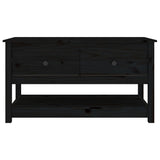 Coffee Table Black 102x49x55 cm Solid Wood Pine