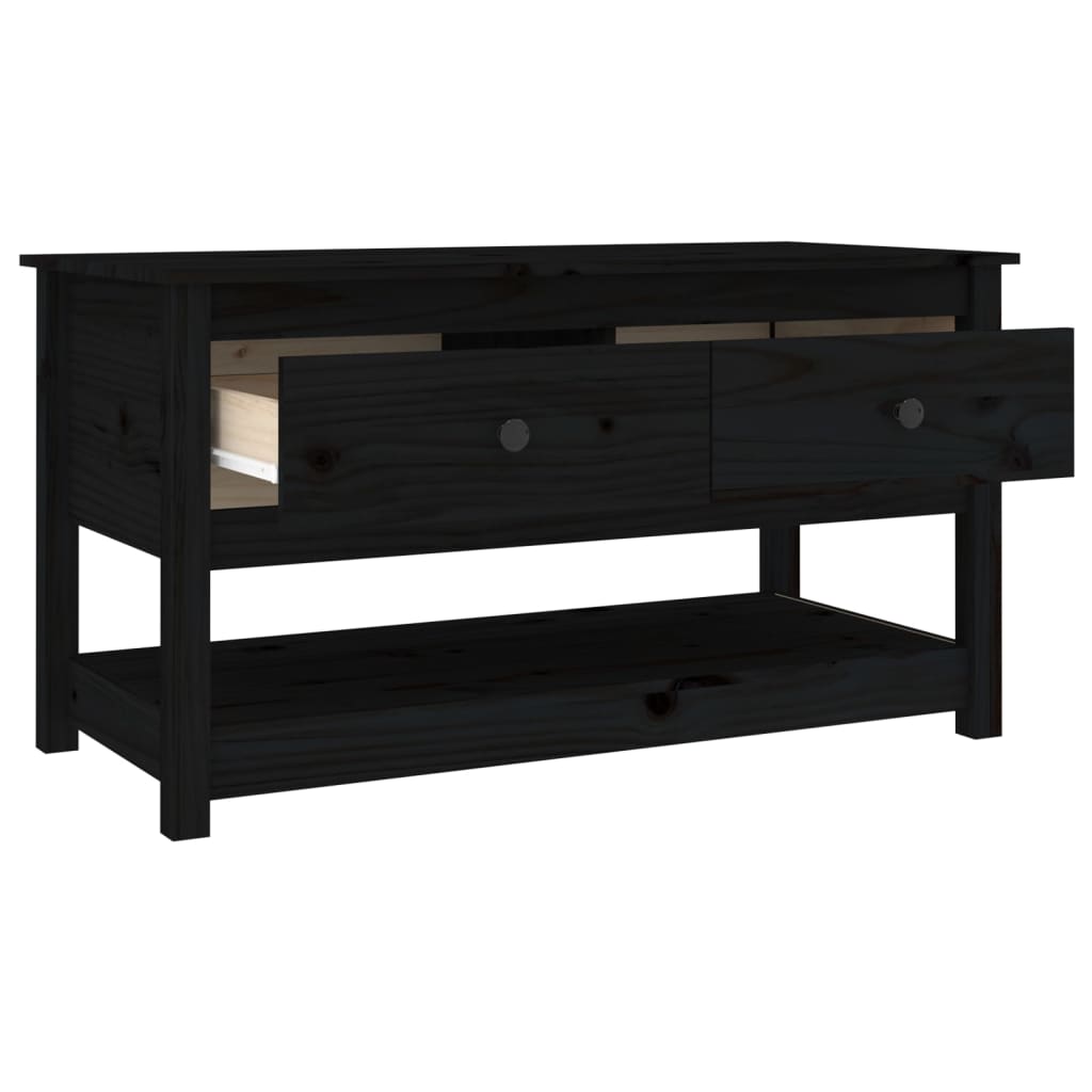 Coffee Table Black 102x49x55 cm Solid Wood Pine