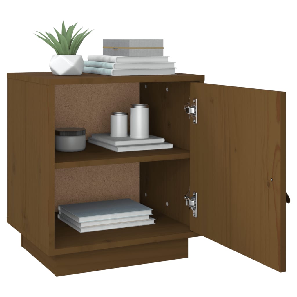 Bedside Cabinets 2 pcs Honey Brown 40x34x45 cm Solid Wood Pine
