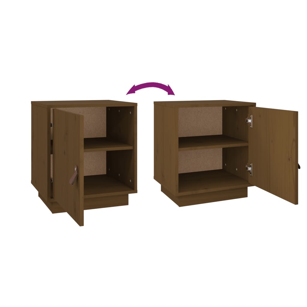 Bedside Cabinets 2 pcs Honey Brown 40x34x45 cm Solid Wood Pine